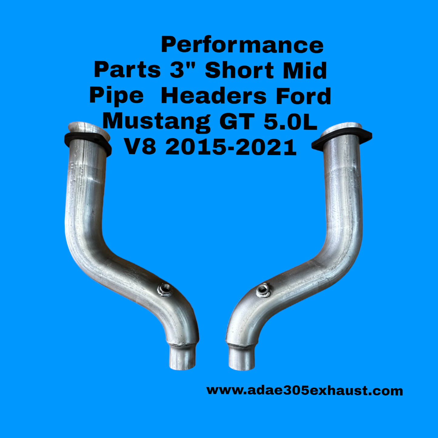 Performance Parts 3" Short Mid Pipe Headers Mustang GT 5.0L V8 2015-2021