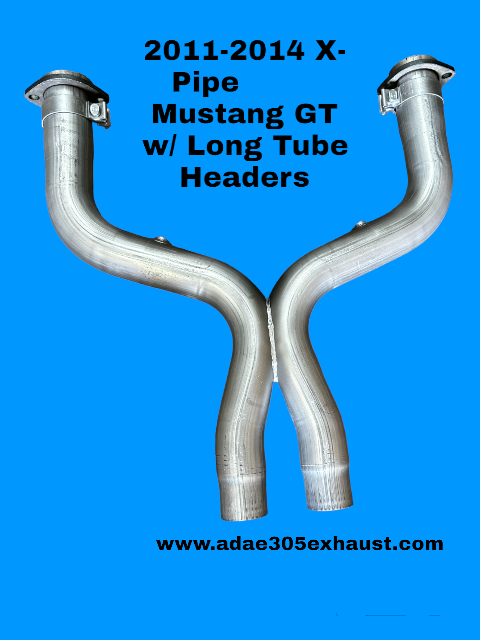 2011-2014 X-Pipe Mustang GT w/ Long Tube Headers 3"