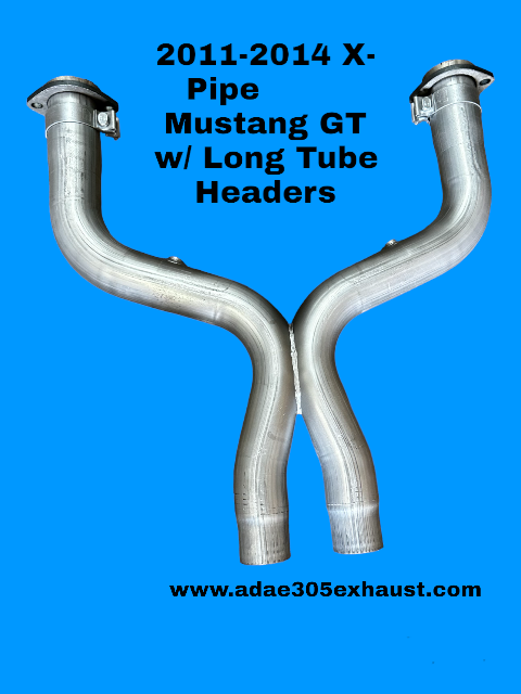 2011-2014 X-Pipe Mustang GT w/ Long Tube Headers 3"