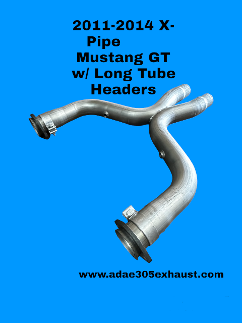 2011-2014 X-Pipe Mustang GT w/ Long Tube Headers 3"