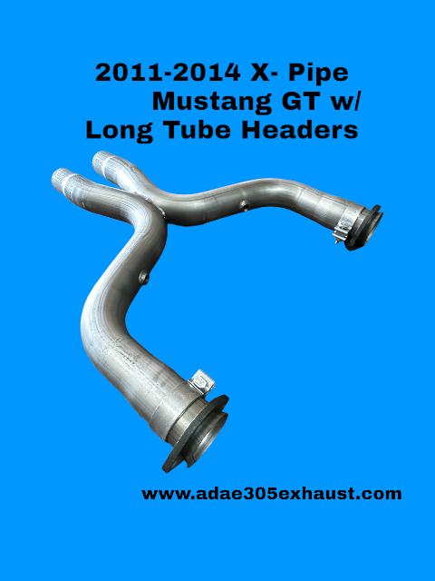 2011-2014 X-Pipe Mustang GT w/ Long Tube Headers 3"