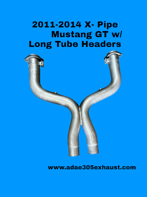 2011-2014 X-Pipe Mustang GT w/ Long Tube Headers 3"