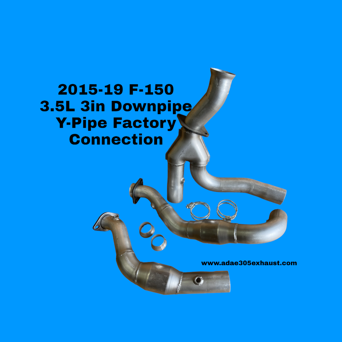 2015-19 F-150 3.5L 3in Downpipe  Y-Pipe Factory Connection