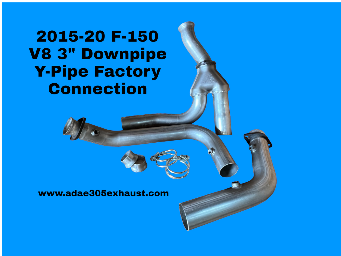 2015-20 F-150 V-8 3in Downpipe Y-Pipe Factory Connection