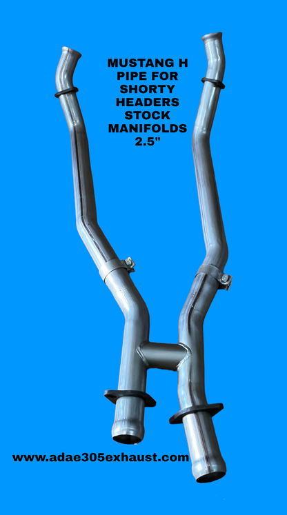 86-95 MUSTANG H PIPE FOR SHORTY HEADERS STOCK MANIFOLDS 2.5"