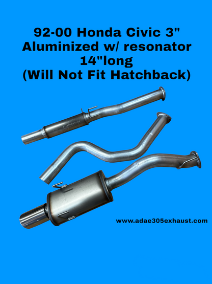 92-00  Honda  Civic Cat back Exhaust System (Will Not Fit Hatchback)