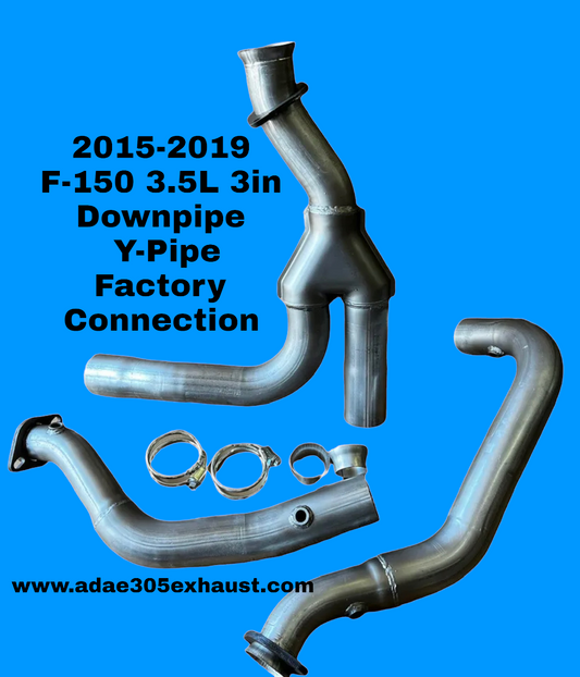 2015-19 F-150 3.5L 3in Downpipe  Y-Pipe Factory Connection