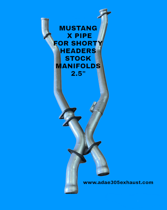86-95 MUSTANG X PIPE FOR SHORTY HEADERS STOCK MANIFOLDS 2.5"