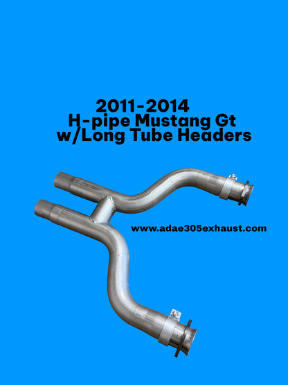 2011-2014 X-Pipe Mustang GT w/ Long Tube Headers 3"