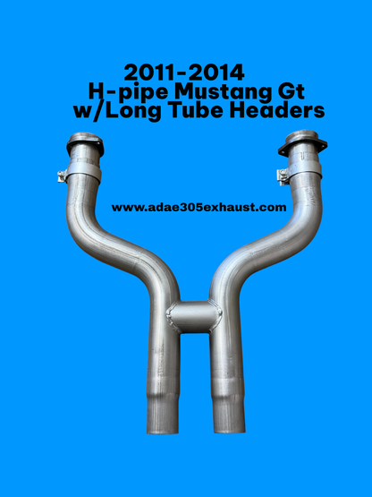 2011-2014 X-Pipe Mustang GT w/ Long Tube Headers 3"