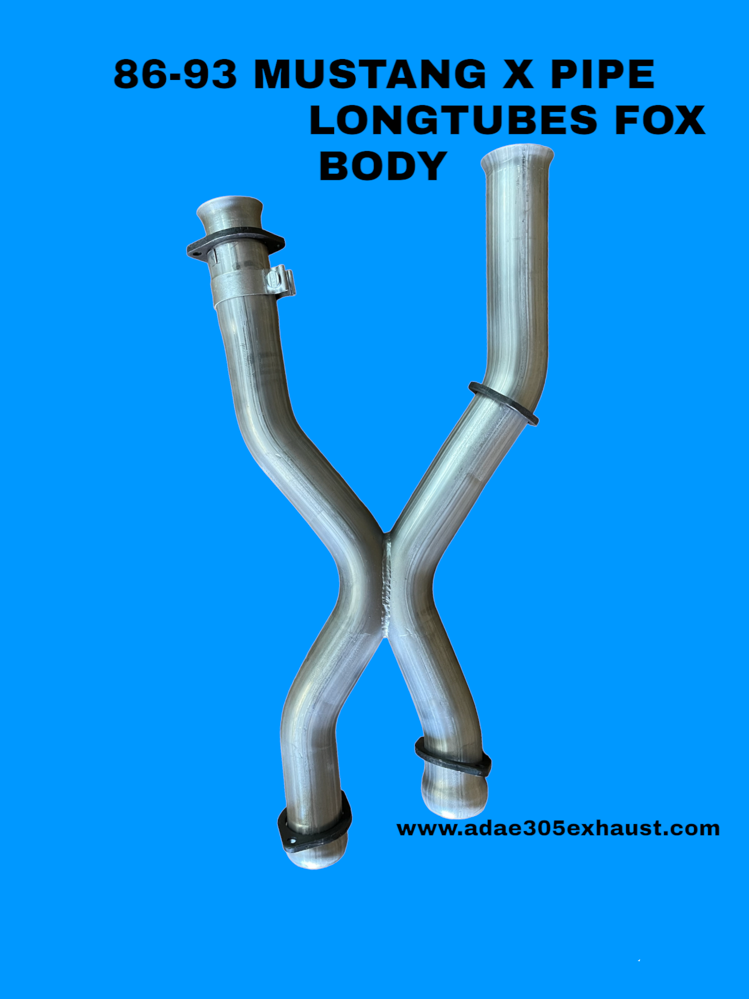 mnm 86-93 MUSTANG X PIPE , LONGTUBES FOX BODY (No AOD
