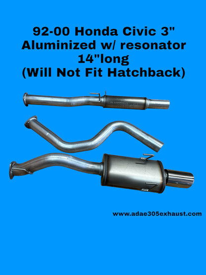 92-00  Honda  Civic Cat back Exhaust System (Will Not Fit Hatchback)