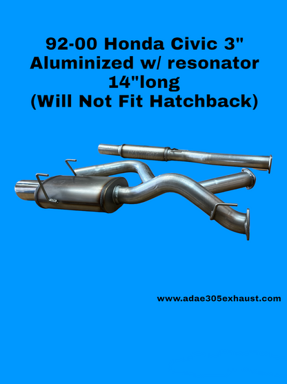 92-00  Honda  Civic Cat back Exhaust System (Will Not Fit Hatchback)