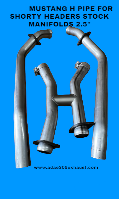 86-95 MUSTANG H PIPE FOR SHORTY HEADERS STOCK MANIFOLDS 2.5"