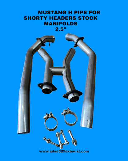 86-95 MUSTANG H PIPE FOR SHORTY HEADERS STOCK MANIFOLDS 2.5"