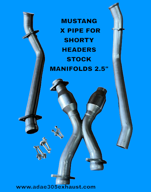 86-95 MUSTANG X PIPE FOR SHORTY HEADERS STOCK MANIFOLDS 2.5"