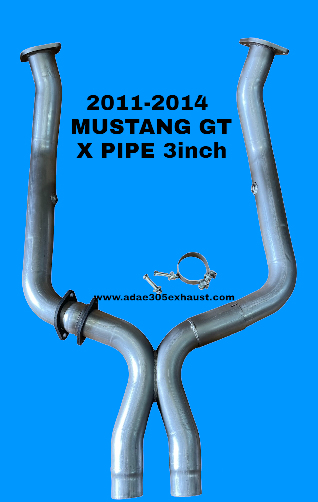 2011-2014 MUSTANG GT X PIPE – adae305exhaust